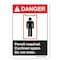 Signmission ANSI, Permit required. Confined Space Do not enter, 10in X 7in Rigid Plastic, 7" H, 10" W, Landscape OS-DS-P-710-L-19888 - alternate 1